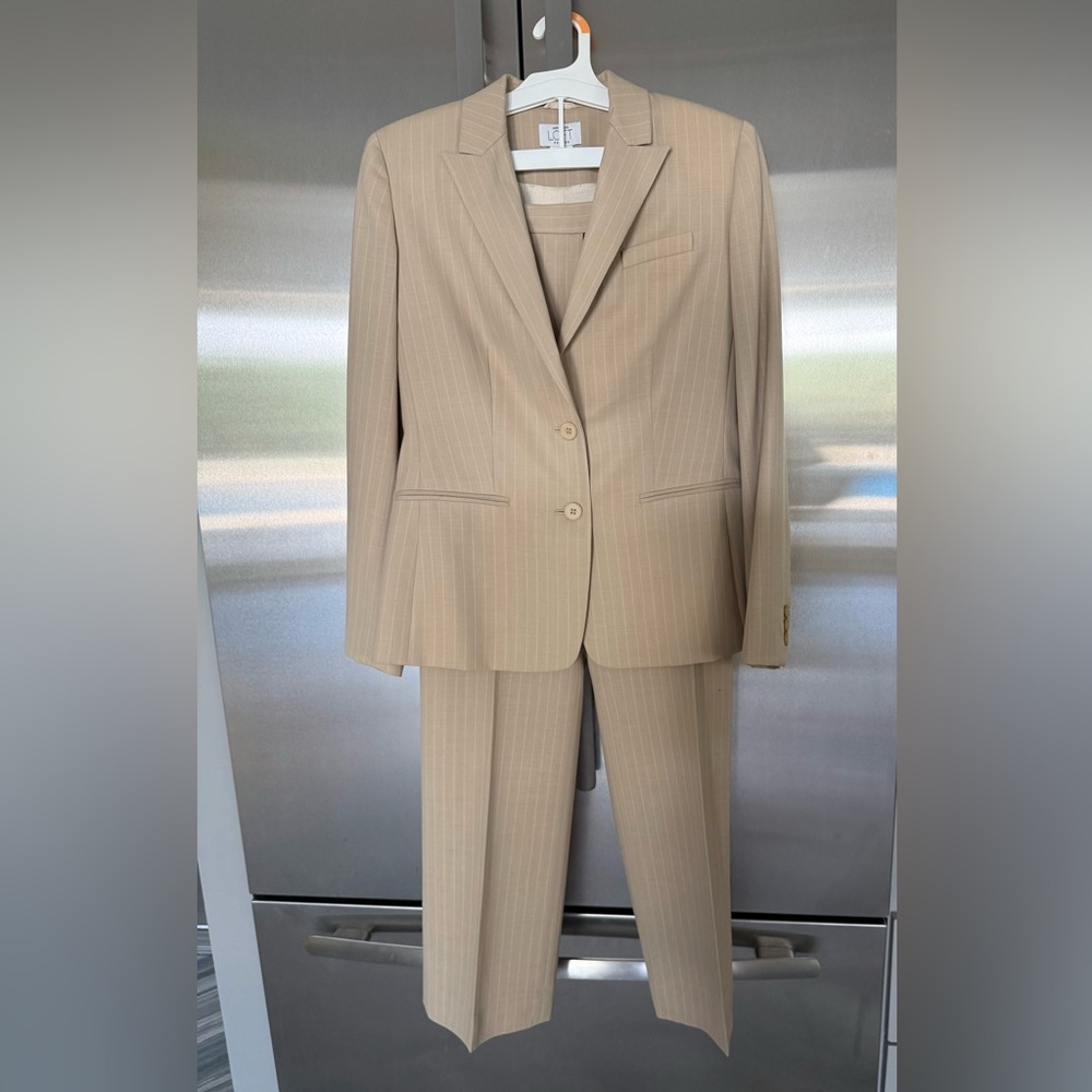 LOFT Tan and White Suit Classic Professional Attire